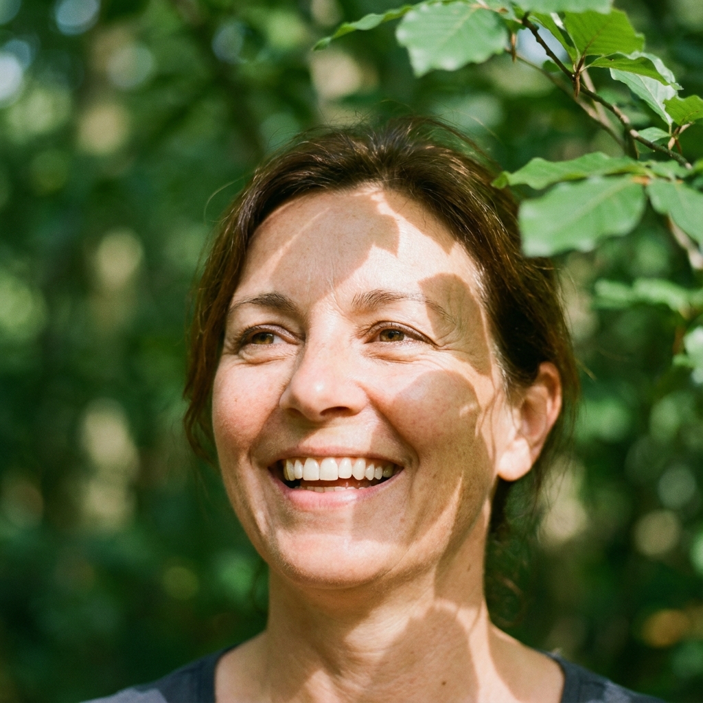 Healthy woman smiling